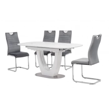 Керамический стол TML-866 белый мрамор