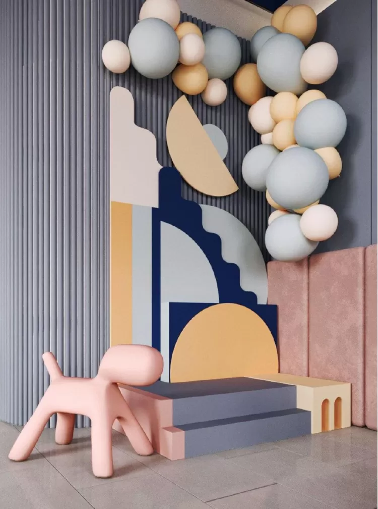 Зона ожидания в дизайн-проект детского салона красоты "Happy kids", 63 м.кв — студия дизайна 10:02 Design Burean