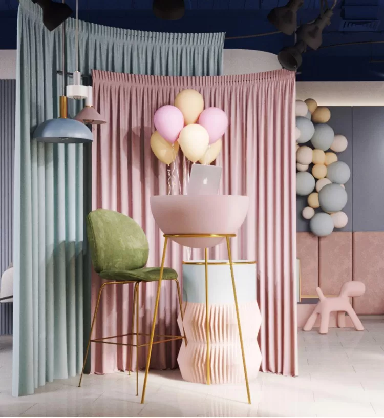 Ресепшн в дизайн-проект детского салона красоты "Happy kids", 63 м.кв — студия дизайна 10:02 Design Burean
