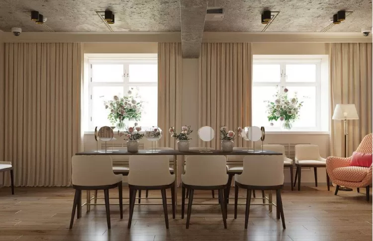 Переговорная комната в дизайн-проекте салона красоты Women's Club, 120 м. кв. — студия дизайна 10:02 Design Burean