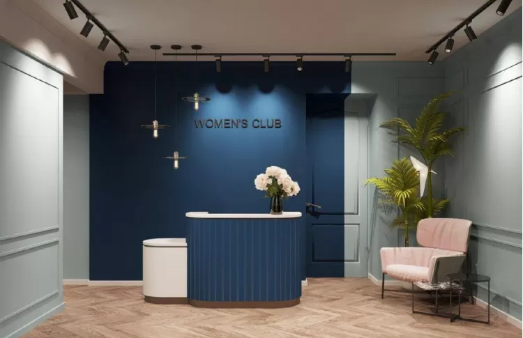 Ресепшн в дизайн-проекте салона красоты Women's Club, 120 м. кв. — студия дизайна 10:02 Design Burean