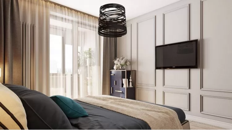Спальня в дизайн-проекте квартиры в ЖК Наш будинок, 95 м.кв.— 10:02 Design Burean