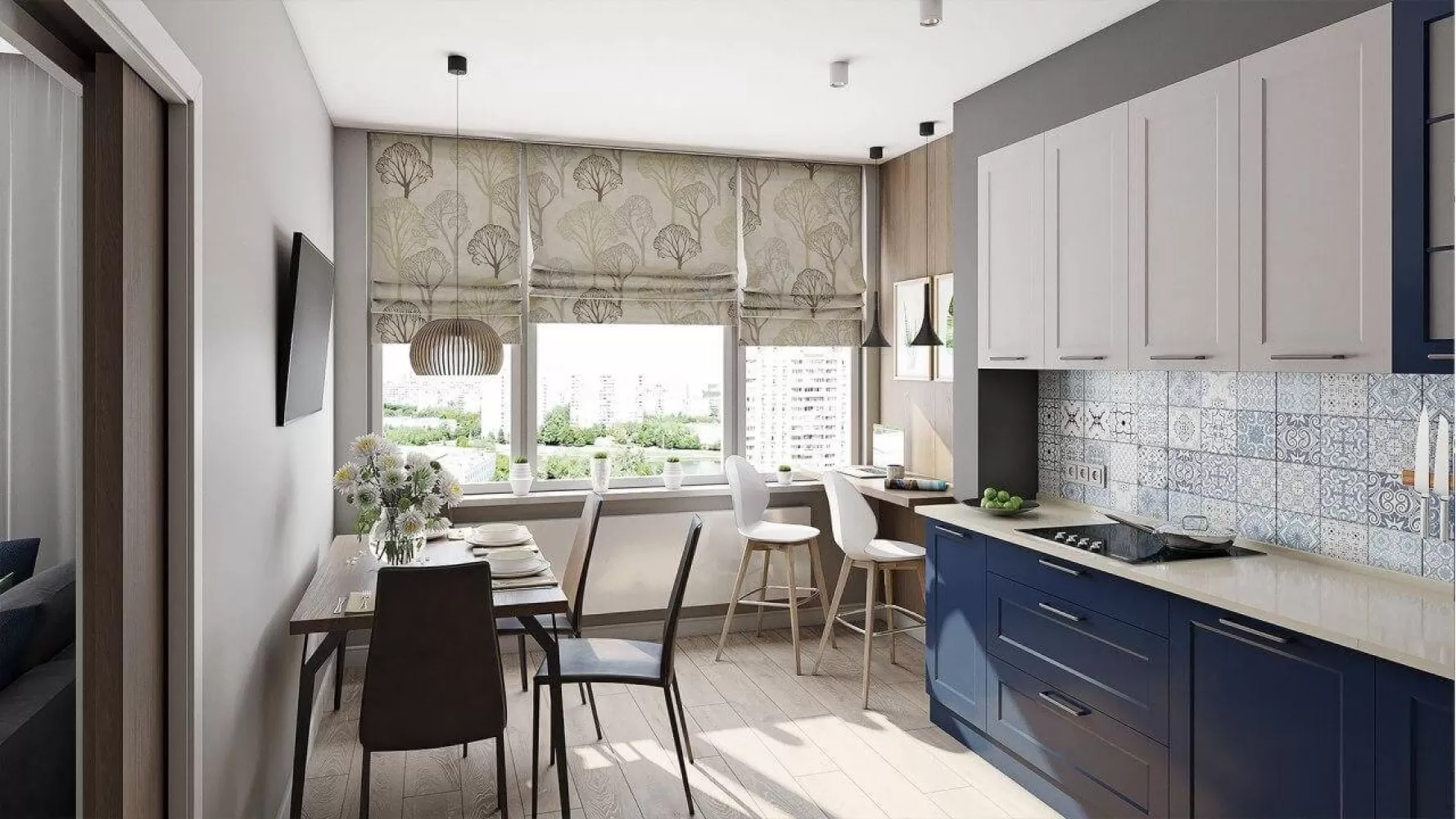 Кухня в дизайн-проекте квартиры в ЖК Наш будинок, 95 м.кв.— 10:02 Design Burean
