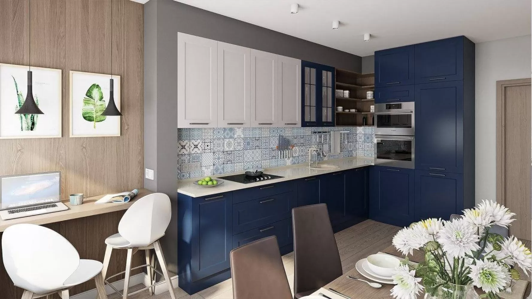 Кухня в дизайн-проекте квартиры в ЖК Наш будинок, 95 м.кв.— 10:02 Design Burean
