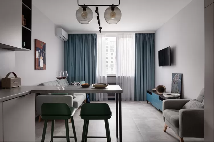 Кухня-вітальня - чудове фото дизайну № 2535