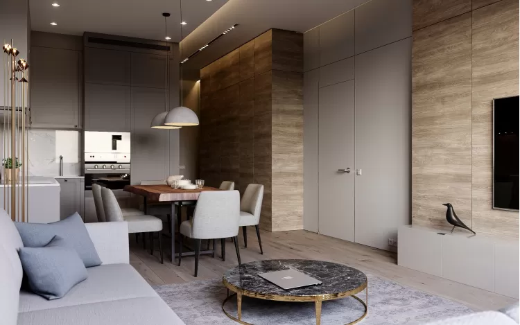 Кухня-гостиная — ЖК Французский Квартал — квартира 82 м.кв — Art Partner