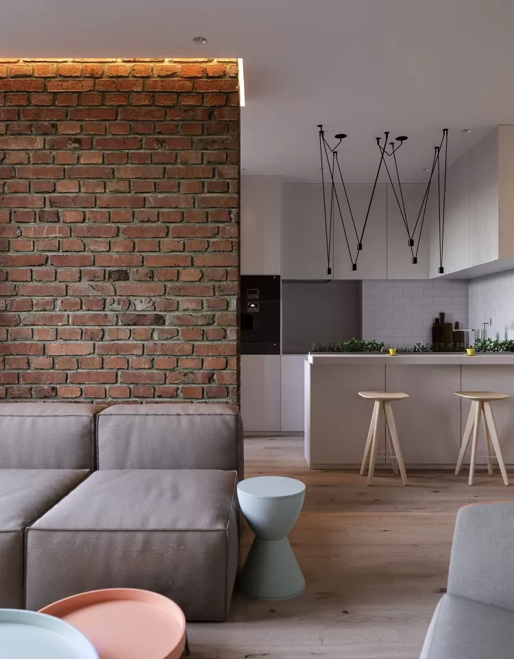 Кухня-гостиная — Квартира на бул. Леси Украинки — 76 м.кв — Art Partner