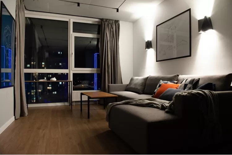 Вітальня в дизайн-проекті 1-кімнатної квартири в ЖК Французький квартал - 62м.кв. - Between the walls