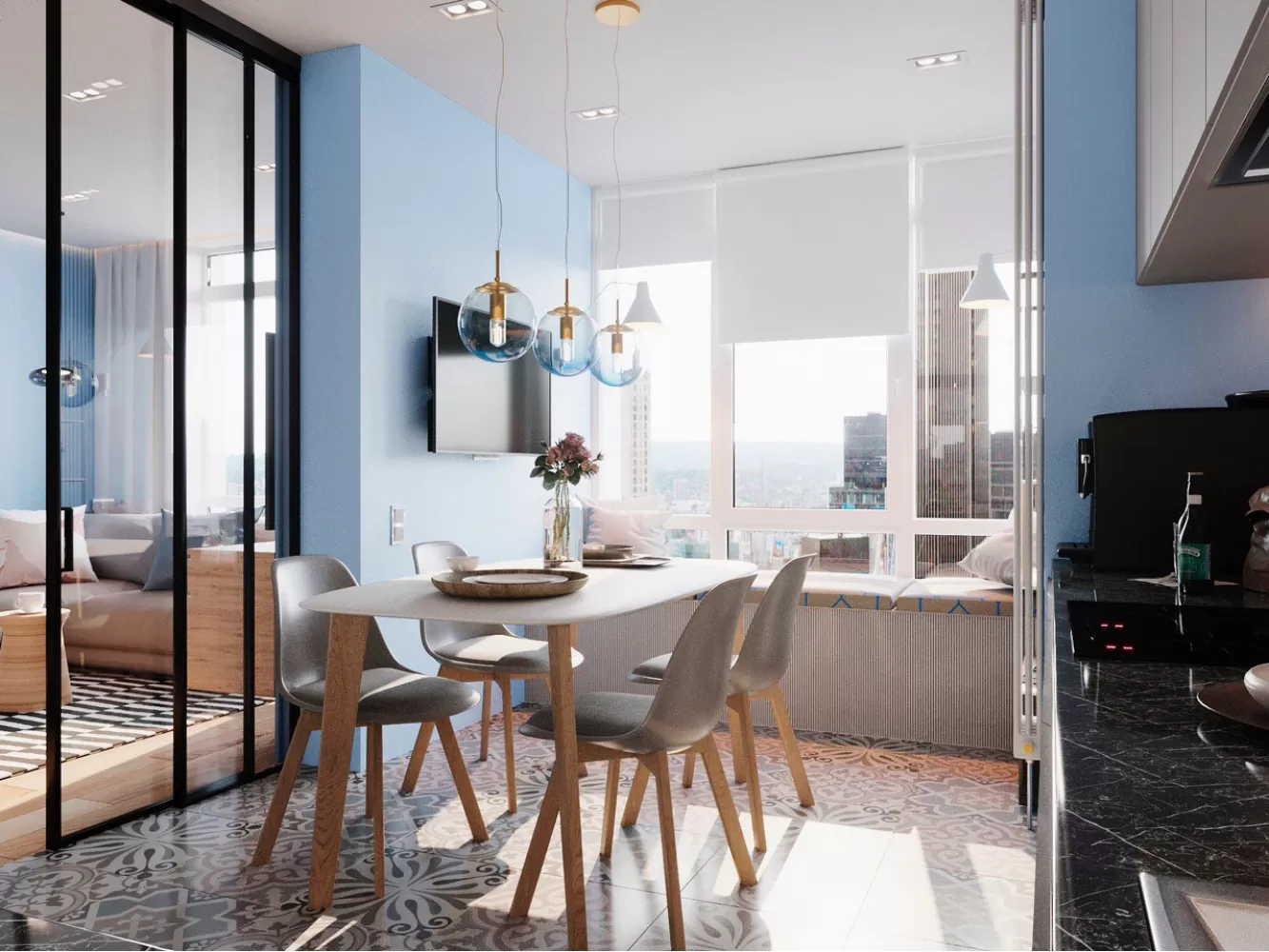 Кухня в дизайн-проекті 3-кімнатної квартири в ЖК Республіка - 82м.кв. - Between the walls