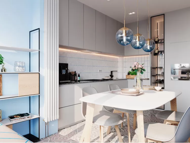 Кухня в дизайн-проекте 3-комнатной квартиры в ЖК Республика — 82м.кв. — Between the walls