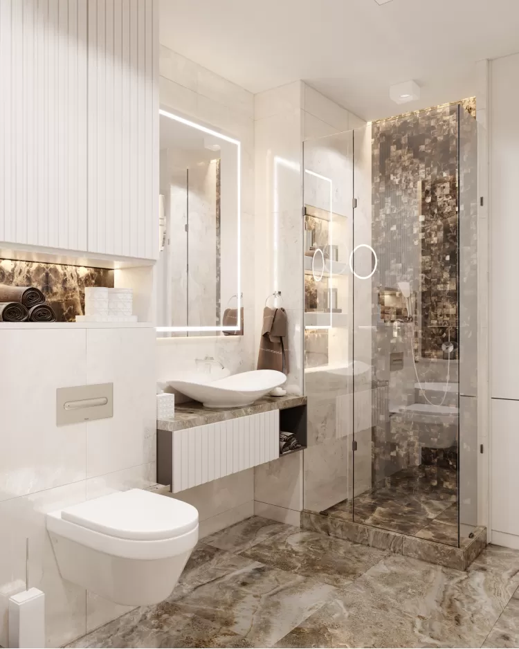 Фото інтер'єру: Ванна - Дизайн-проект 3-кімнатної квартири ЖК Аметист - 84м.кв. – 249