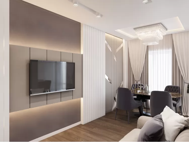 Їдальня в дизайн-проекті 3-кімнатної квартири ЖК Аметист – 84м.кв. - BoDesign
