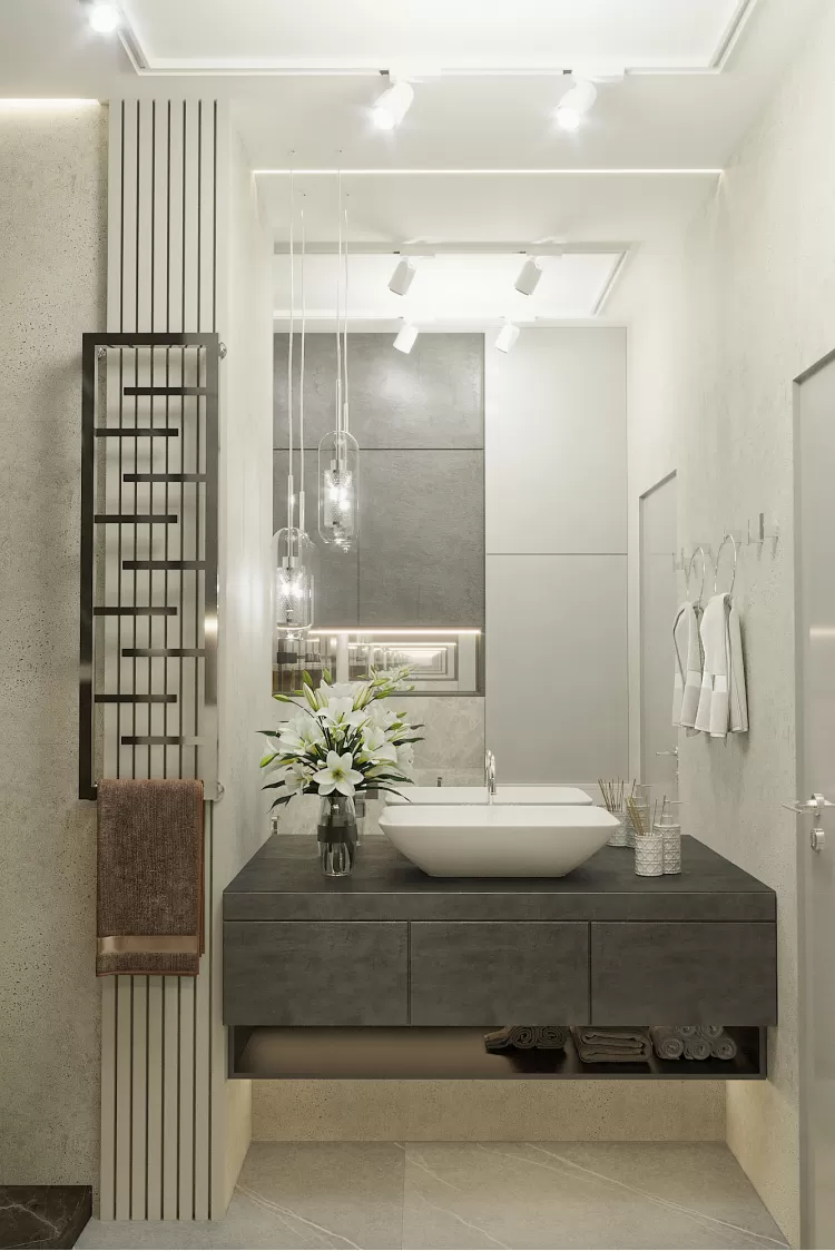 Фото дизайна: Ванная – Дизайн 2-комнатной квартиры в ЖК Город Цветов – 261