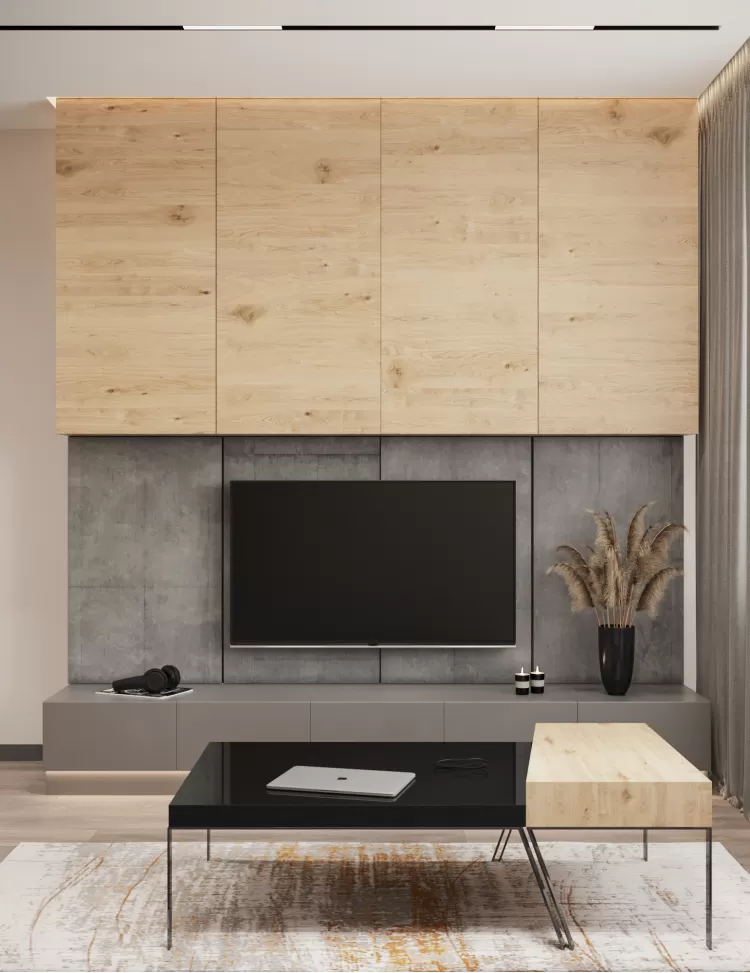 Вітальня в дизайн-проекті 2-кімнатної квартири ЖК Місто Квітів — BoDesign