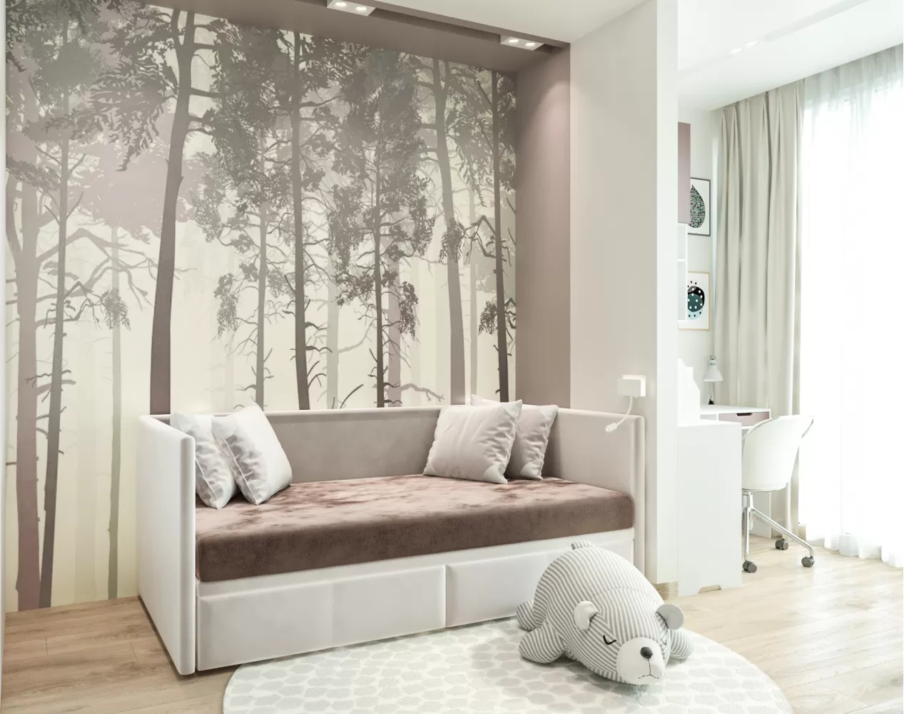 Детская в дизайн-проекте 2-комнатной квартиры ЖК Город Цветов — BoDesign