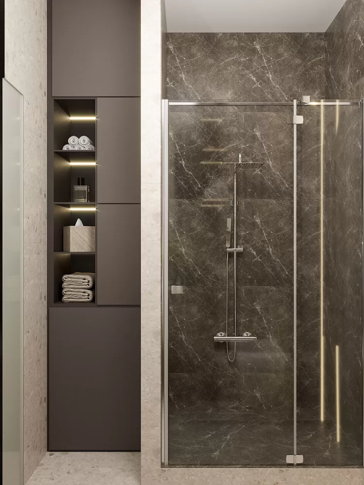 Санвузол в дизайн-проекті квартири-студії в ЖК Кристал Парк - 46м.кв. - BoDesign