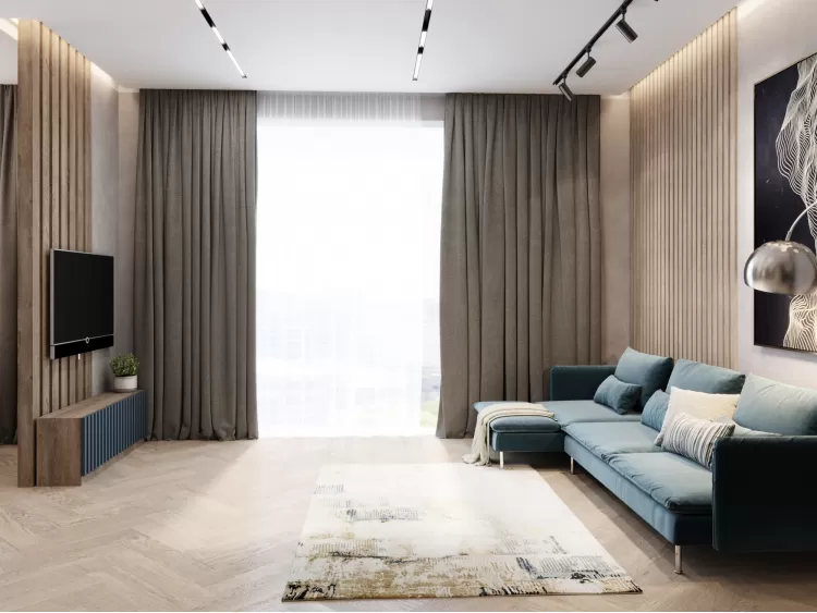 Гостиная в дизайн-проекте  квартиры-студии в ЖК Кристал Парк — 46м.кв. — BoDesign