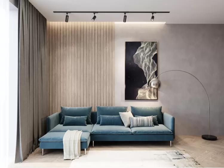 Гостиная в дизайн-проекте  квартиры-студии в ЖК Кристал Парк — 46м.кв. — BoDesign