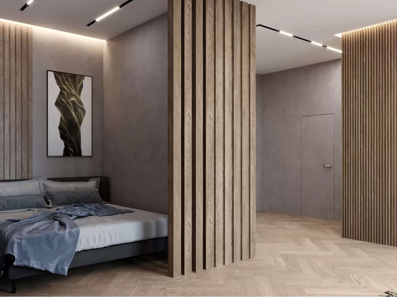 Спальня в дизайн-проекті квартири-студії в ЖК Кристал Парк - 46м.кв. - BoDesign