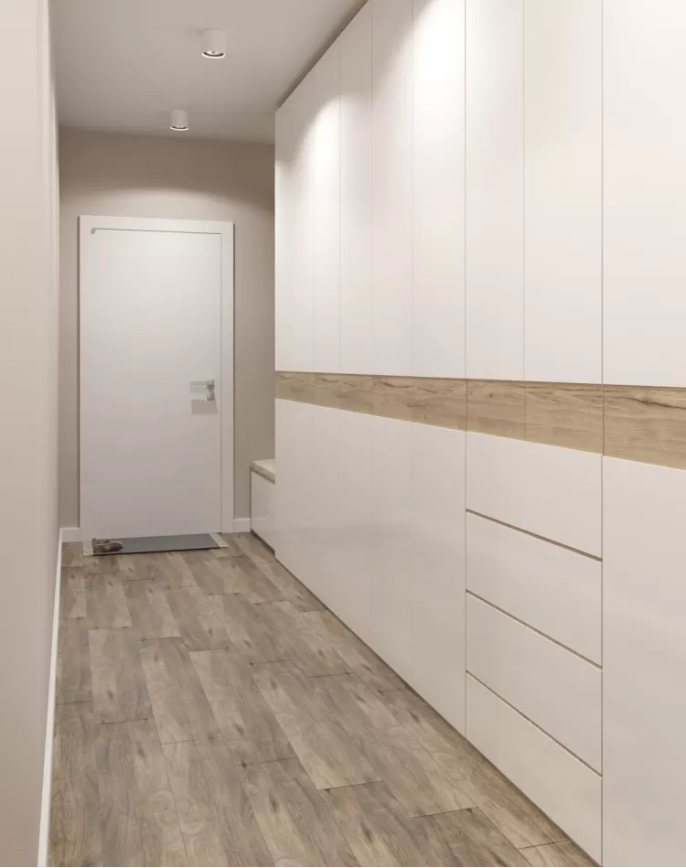 Коридор в дизайн-проекте  квартиры в ЖК Соломенский  — BoDesign