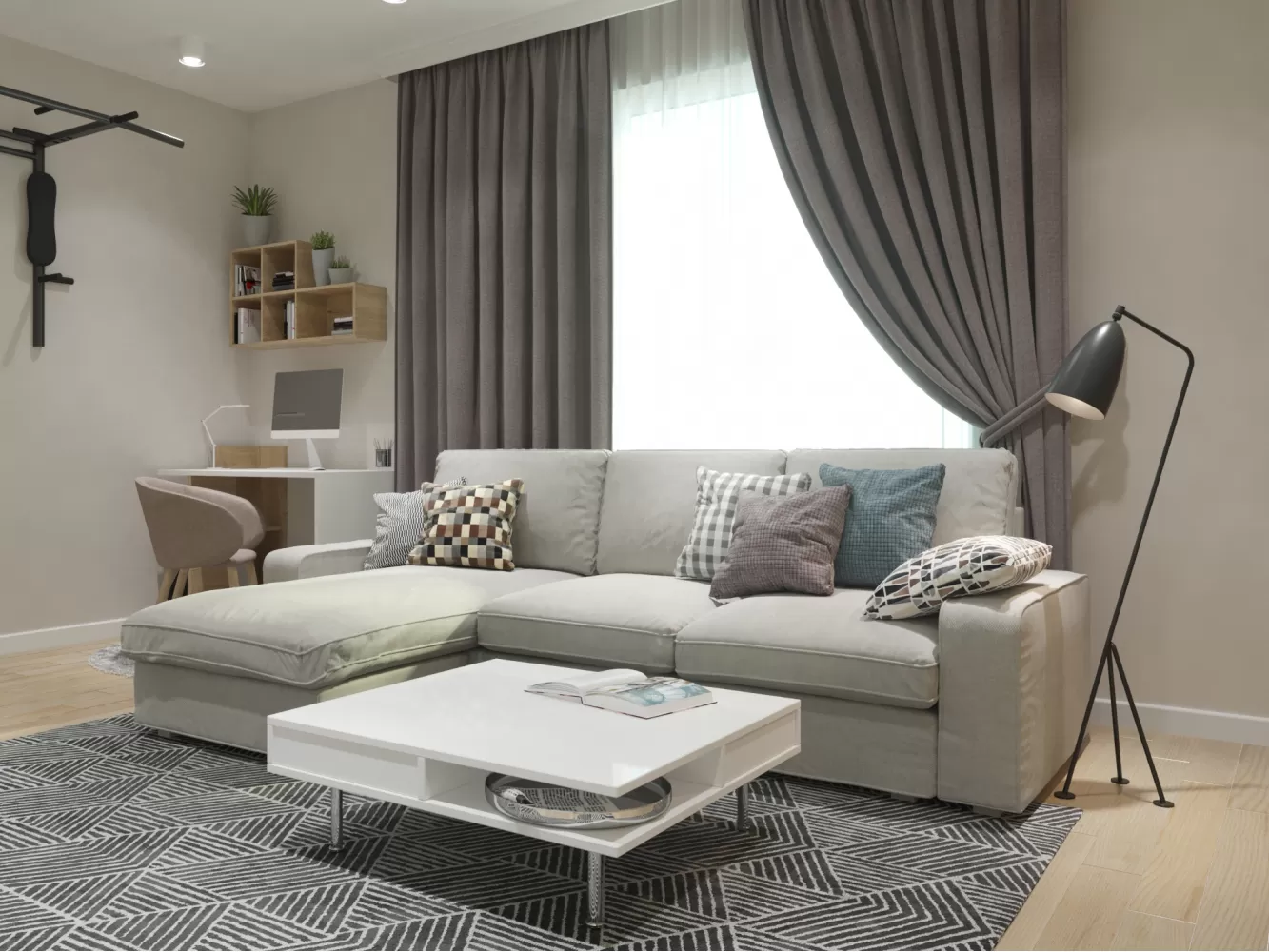 Вітальня в дизайн-проекті квартири в ЖК Солом'янський — BoDesign
