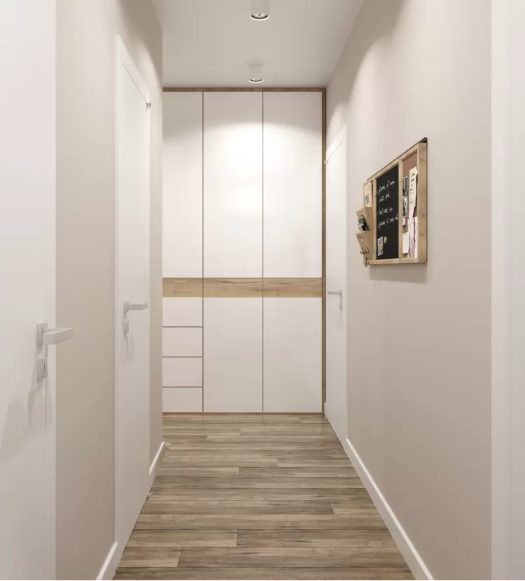 Коридор в дизайн-проекте  квартиры в ЖК Соломенский  — BoDesign