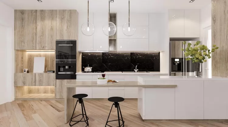 Обеденная зона  в дизайн-проекте 2-комнатной квартиры ЖК Варшавский,68м.кв — BoDesign