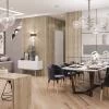 Обідня зона в дизайн-проекті 2-кімнатної квартири ЖК Варшавський, 68м.кв — BoDesign