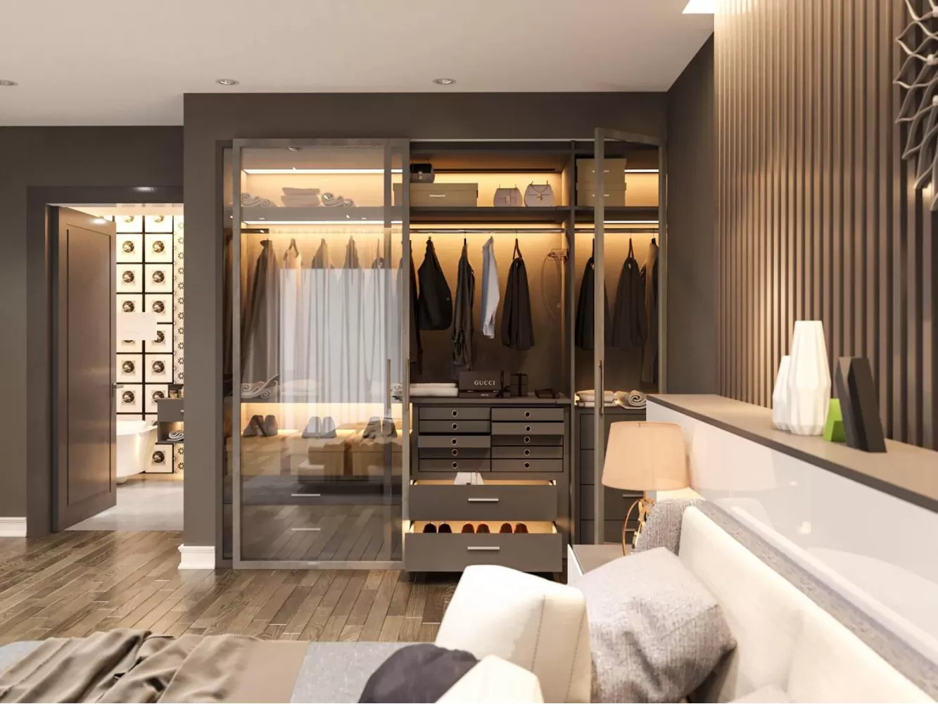 Спальня в дизайн-проекті 2-кімнатної квартири ЖК Варшавський, 68м.кв — BoDesign