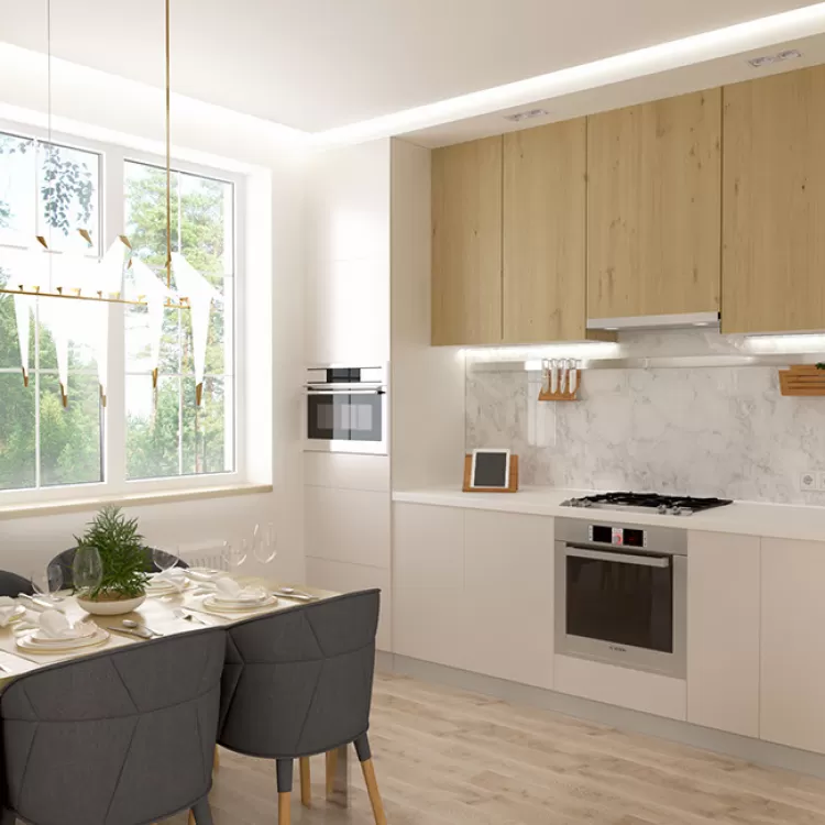 Кухня-гостиная – оригинальное фото квартиры № 2489