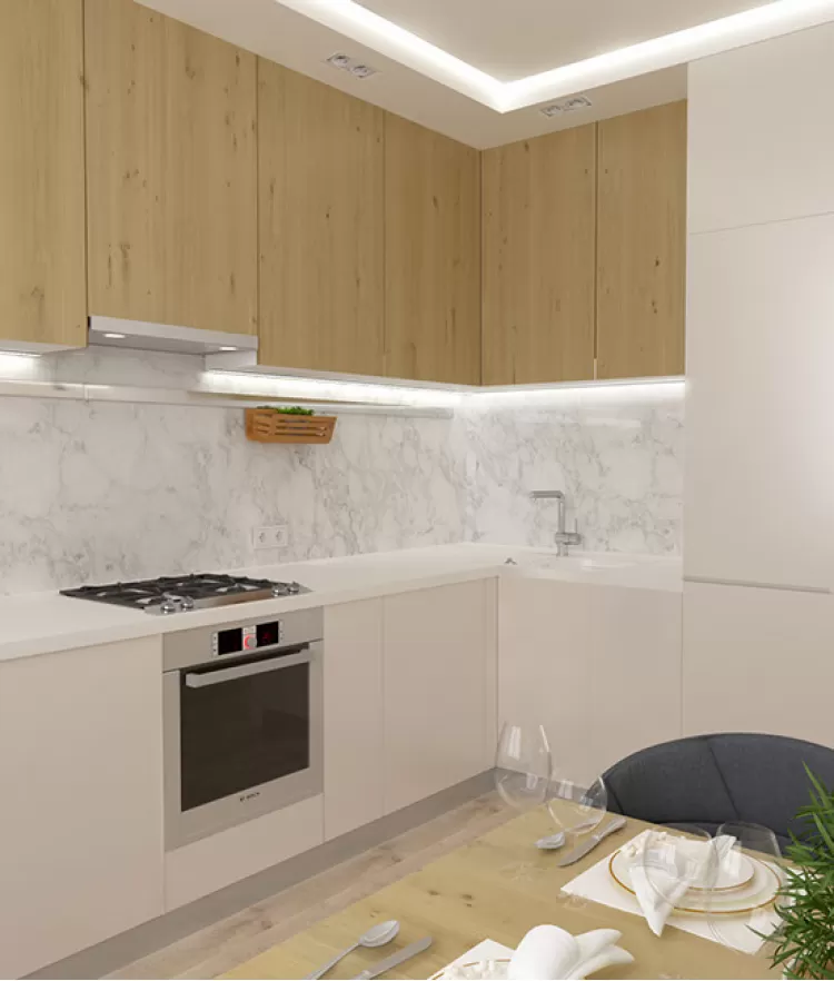 Кухня-гостиная – оригинальное фото квартиры № 2489