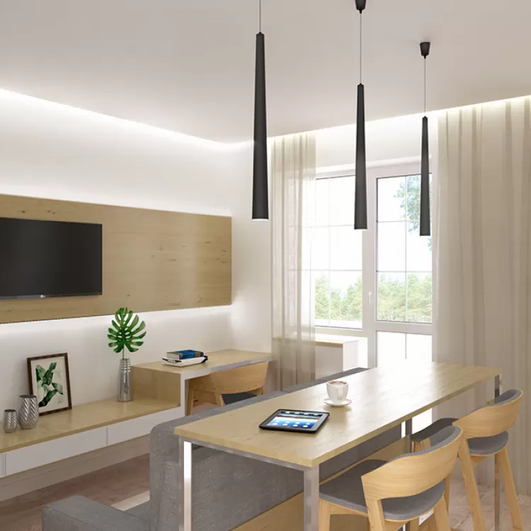 Кухня-вітальня – популярне фото декоратора № 2493