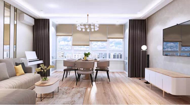 Вітальня в квартирі в ЖК Парковий - 121м.кв. - Challenge Design