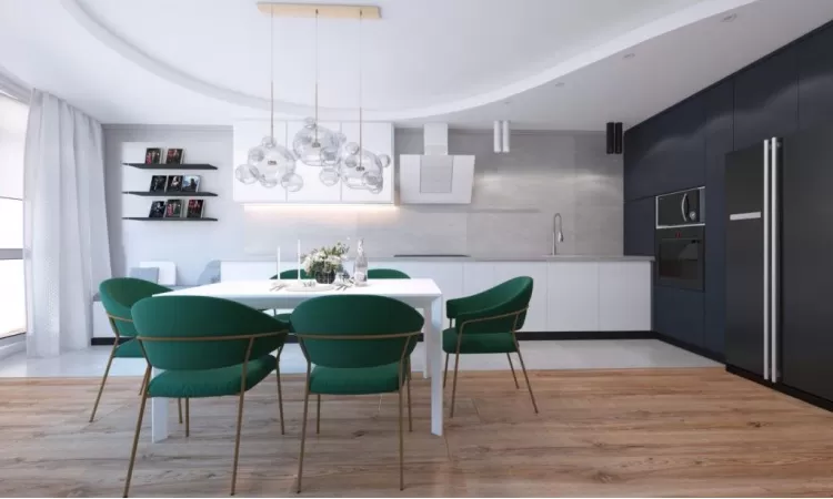 Обідня зона в 4-кімнатній квартирі в ЖК Парковий - 138м.кв. - Challenge Design