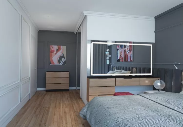 Спальня в 4-комнатной квартире в ЖК Парковый — 138м.кв. — Challenge Design