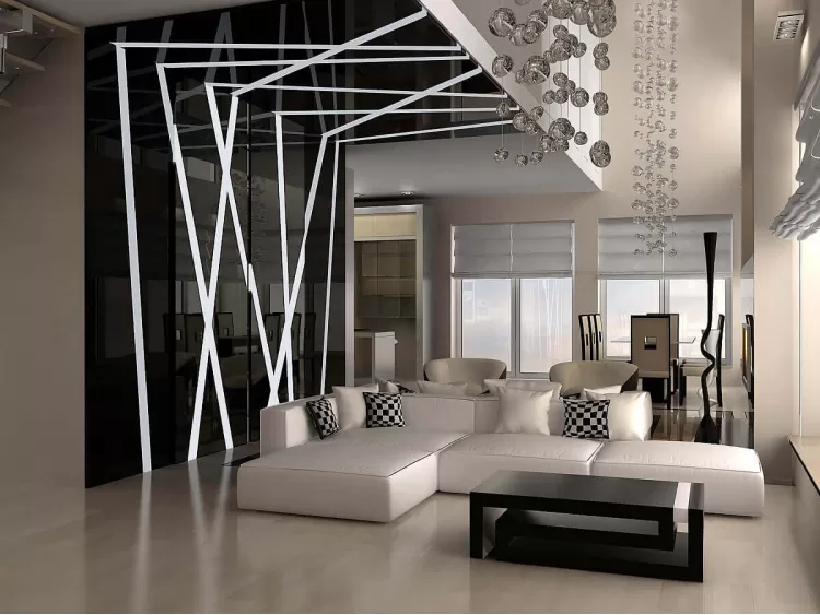 Гостиная  в дизайн-проекте частного дома в стиле модерн, 260 м.кв. —  студия дизайна HD-DESIGN