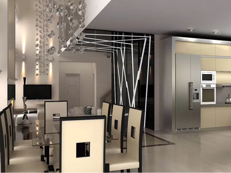 Кухня в дизайн-проекте частного дома в стиле модерн, 260 м.кв. —  студия дизайна HD-DESIGN