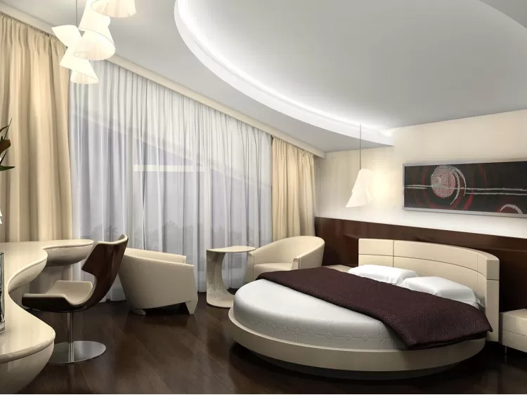 Спальня 2 в дизайн-проекте частного дома в стиле модерн, 260 м.кв. —  студия дизайна HD-DESIGN