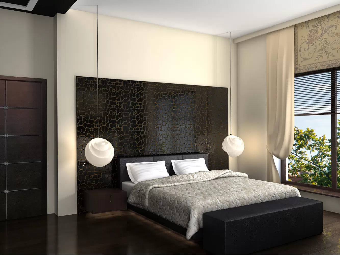 Спальня   в дизайн-проекте частного дома в стиле модерн, 260 м.кв. —  студия дизайна HD-DESIGN