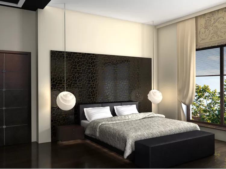 Спальня   в дизайн-проекте частного дома в стиле модерн, 260 м.кв. —  студия дизайна HD-DESIGN