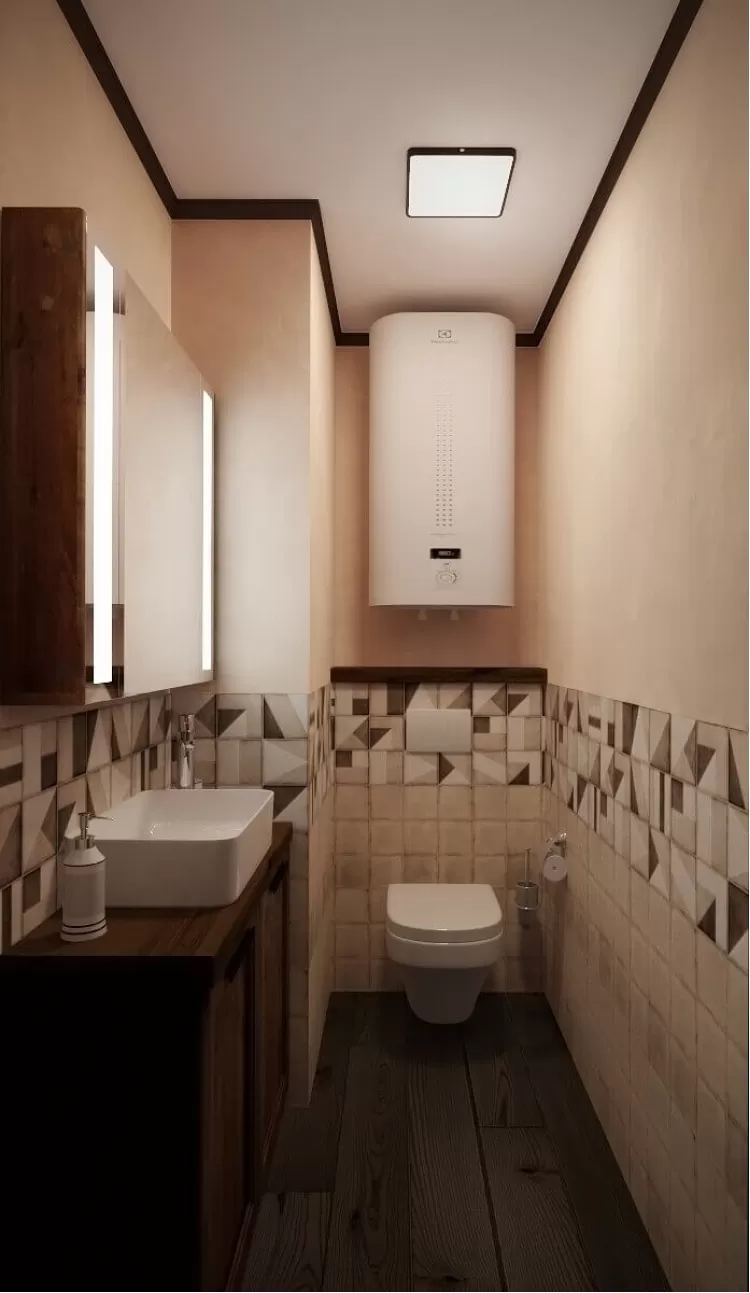 Санузел в дизайн-проекте квартиры 67м.кв. —  студия дизайна HD-DESIGN