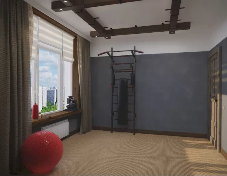 Спортзал в дизайн-проекте квартиры 67м.кв. —  студия дизайна HD-DESIGN