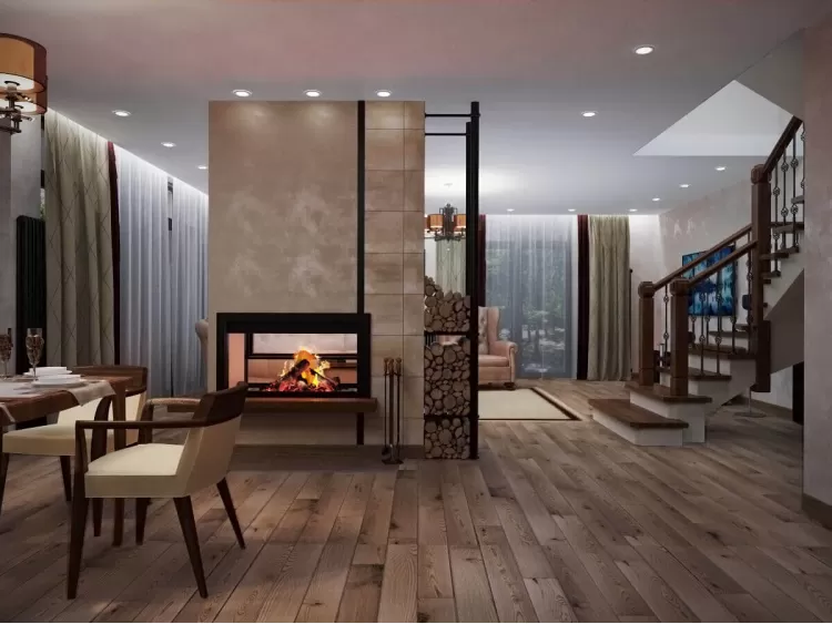 Кухня з вітальнею у дизайн-проекті двоповерхового котеджу ЖК Білий шоколад-Villago, 200 м.кв. - студія дизайну HD-DESIGN