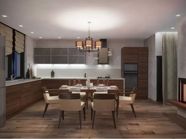 Кухня у дизайн-проекті двоповерхового котеджу ЖК Білий шоколад-Villago, 200 м.кв. - студія дизайну HD-DESIGN