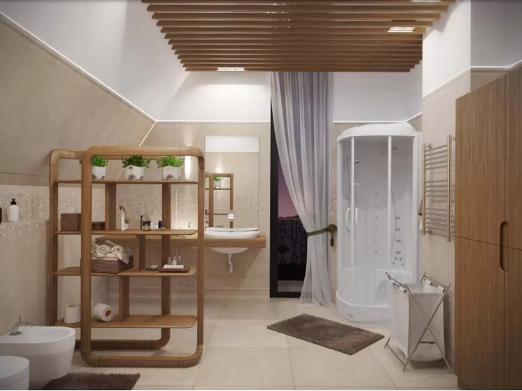 Санвузол у дизайн-проекті двоповерхового котеджу ЖК Білий шоколад-Villago, 200 м.кв. - студія дизайну HD-DESIGN