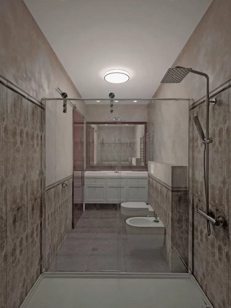 Санвузол у дизайн-проекті двоповерхового котеджу ЖК Білий шоколад-Villago, 200 м.кв. - студія дизайну HD-DESIGN