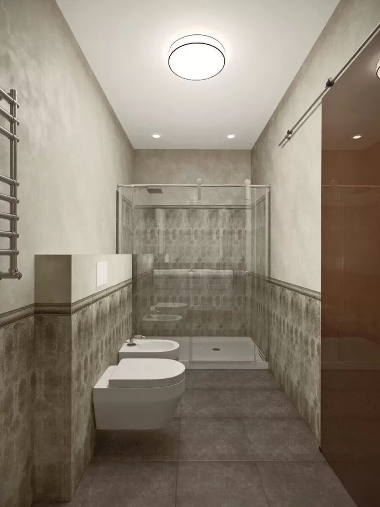 Санвузол у дизайн-проекті двоповерхового котеджу ЖК Білий шоколад-Villago, 200 м.кв. - студія дизайну HD-DESIGN