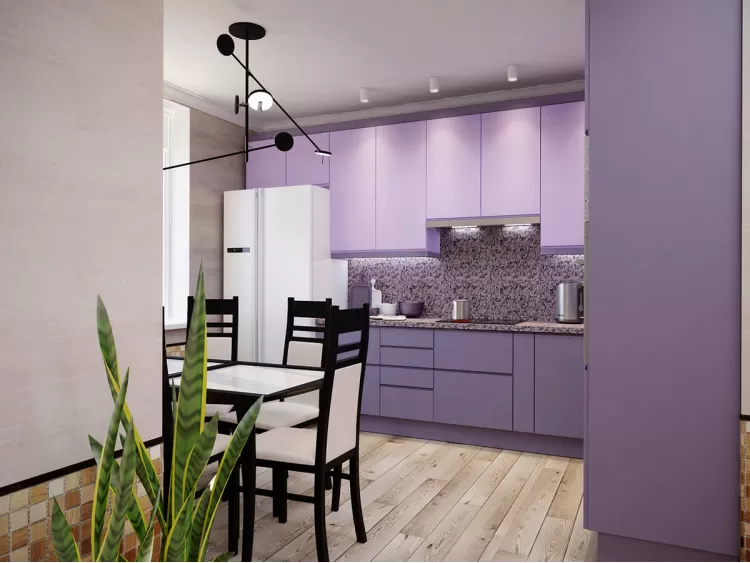 Кухня с обеденной зоной в дизайн-проекте 3-комнатной квартиры ЖК Старокиевский, 102м.кв. — HD-DESIGN