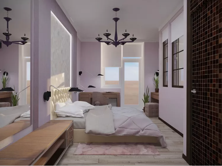 Спальня в дизайн-проекті 3-кімнатної квартири ЖК Старокиївський, 102м.кв. - HD-DESIGN