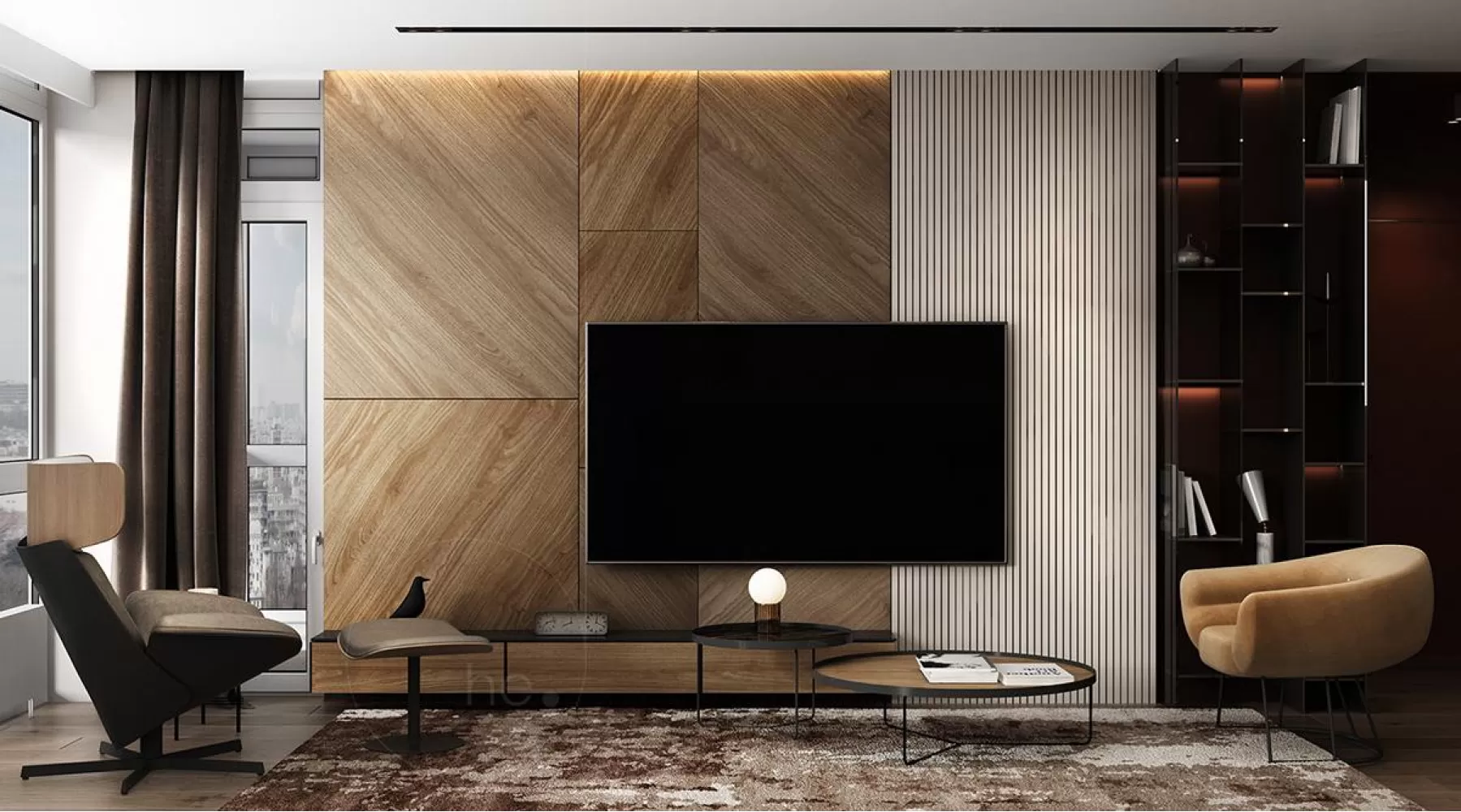 Вітальня - Дизайн-проект квартири ЖК Hoffmann Haus - 100 м.кв - He. D Creative Group